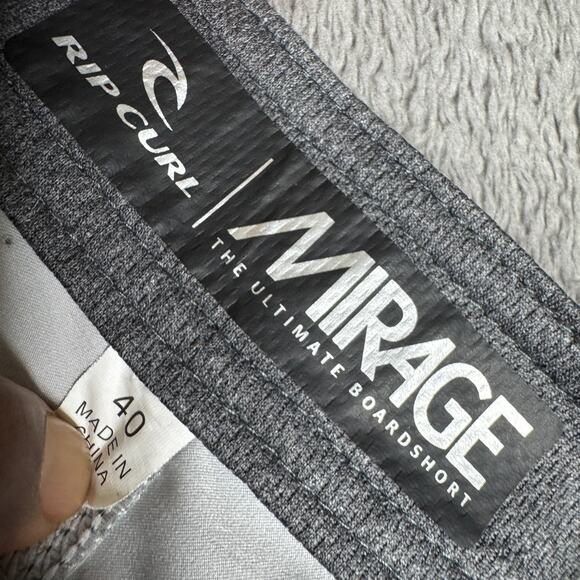 Rip Curl Mirage Board Shorts Surf Hawaii Mens 40 Green Tropical Palm Trees Waves - Picture 3 of 10